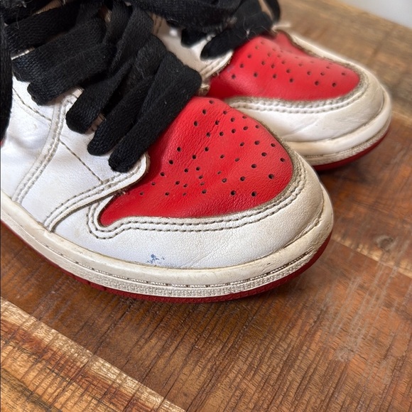 Nike Air Jordan Red and White Sneakers Classic Design, Size 12C - Picture 2 of 9